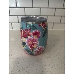 Swig Life 14 Oz Stemless Wine Tumbler Cup With Lid- Floral Design